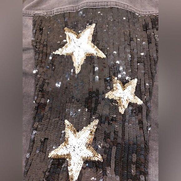 L’agence Zuma cropped denim jacket sequin details - Picture 10 of 10